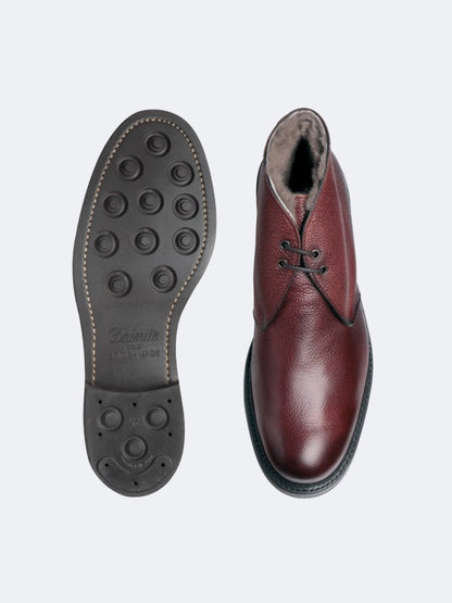 SHACKLETON FUR LEATHER SHOE BURGUNDY