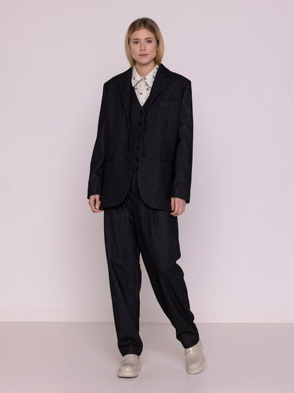 BLAZER EN LAINE GRIS FONCÉ 