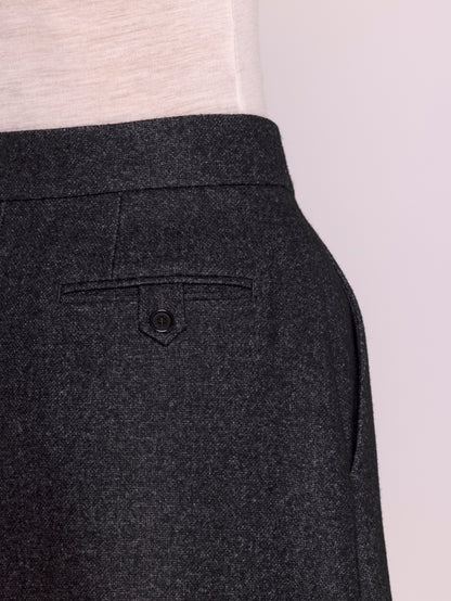 LONG WOOL SKIRT DARK GREY