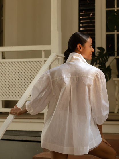 ROSALINO ORGANDY BLOUSE WHITE