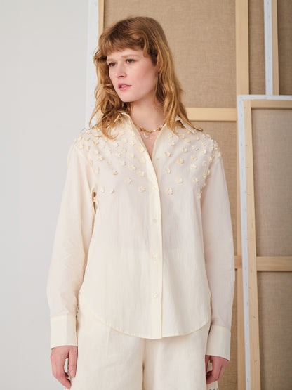 MILOU EMBROIDERED SHIRT ECRU