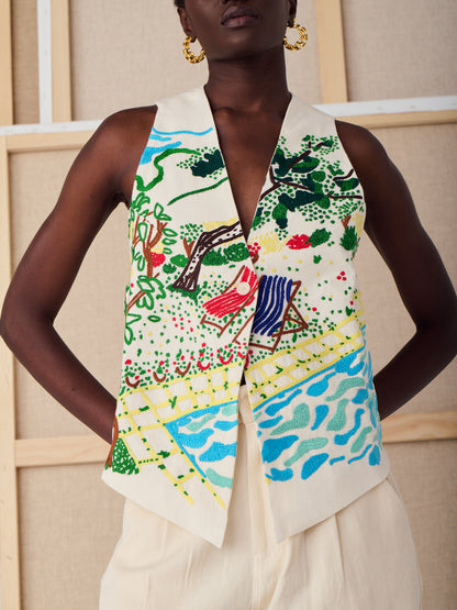 PACO EMBROIDERED GILET POOL DAY