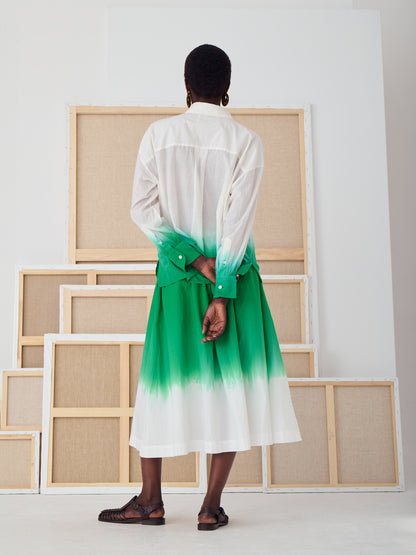 GRETA DIP DYE SHIRT GREEN