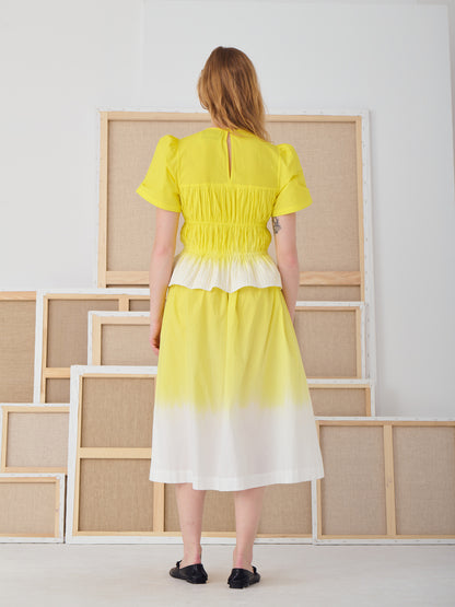 MONA DIP DYE SKIRT YELLOW