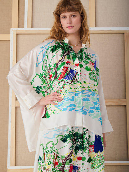 OLGA SILK KAFTAN SHIRT POOL DAY