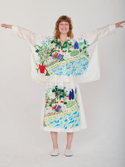 OLGA SILK KAFTAN SHIRT POOL DAY