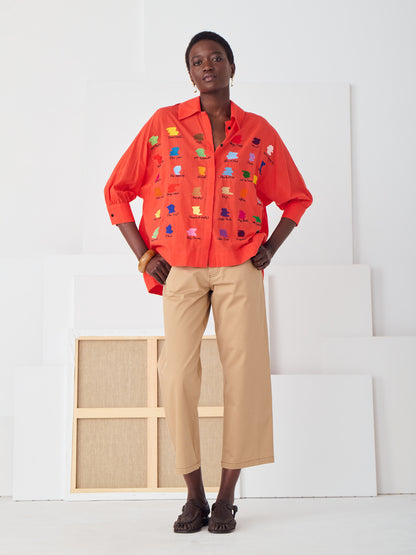 BASILE CROPPED PANT OCRE