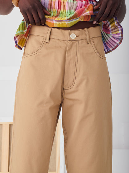 BASILE CROPPED PANT OCRE