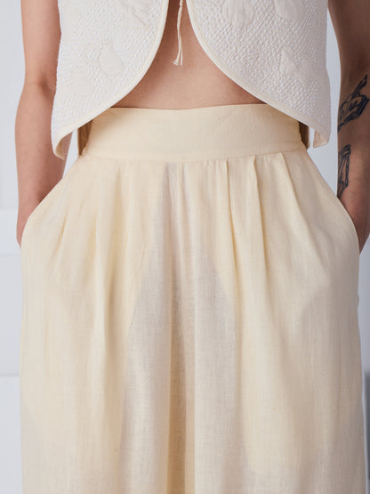 RADHA SILK TROUSERS NATURAL