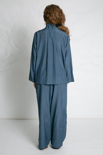 RELAX SOFT POPLIN PANTS BLUE BLUE