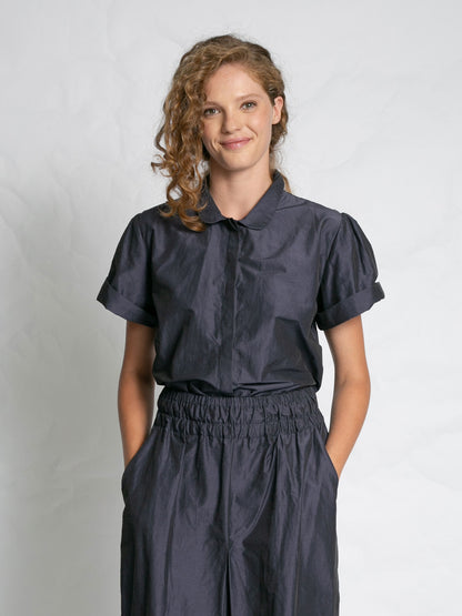 SS SOFT TAFFETA SHIRT NAVY
