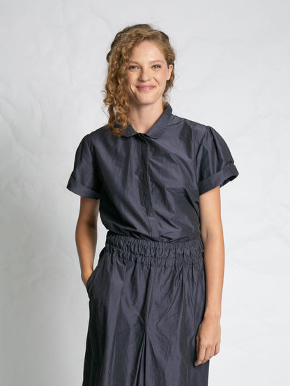 SS SOFT TAFFETA SHIRT NAVY
