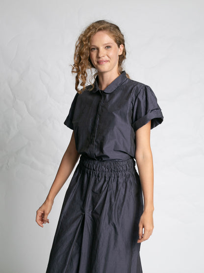 SS SOFT TAFFETA SHIRT NAVY