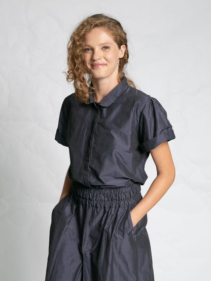 SS SOFT TAFFETA SHIRT NAVY