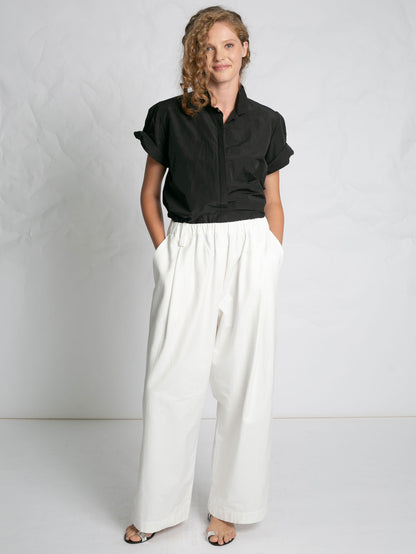 RELAX WHITE SOFT COTTON PANTS WHITE