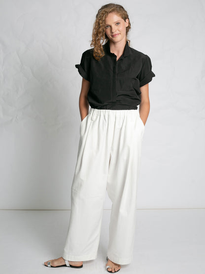 RELAX WHITE SOFT COTTON PANTS WHITE