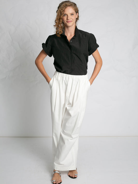 RELAX WHITE SOFT COTTON PANTS WHITE