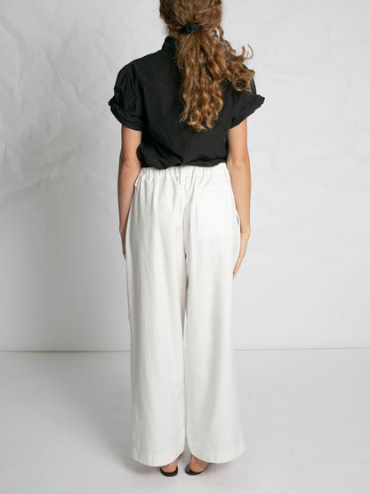 RELAX WHITE SOFT COTTON PANTS WHITE