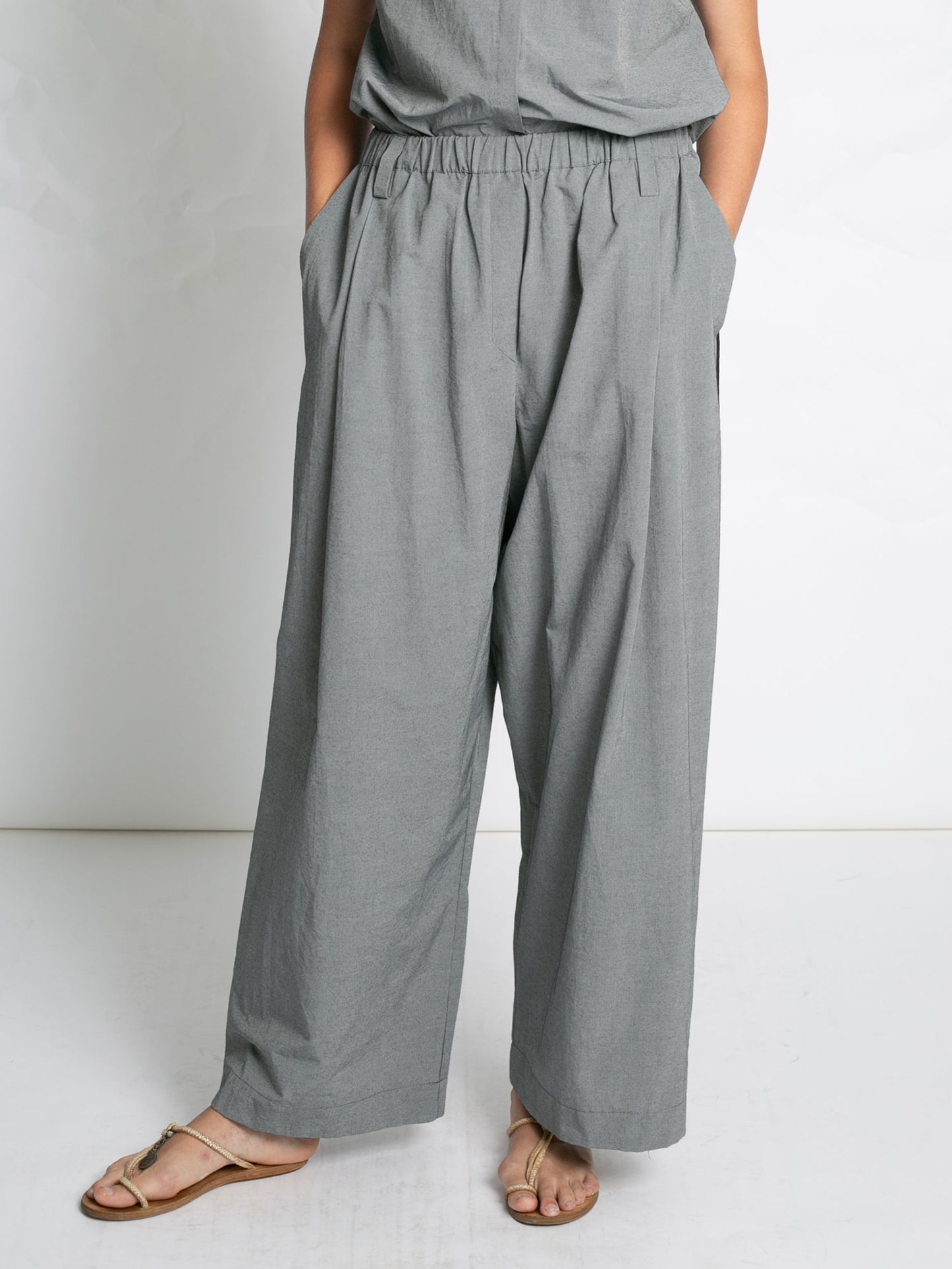 GREY PANTS WITH BLK PIPING GREY