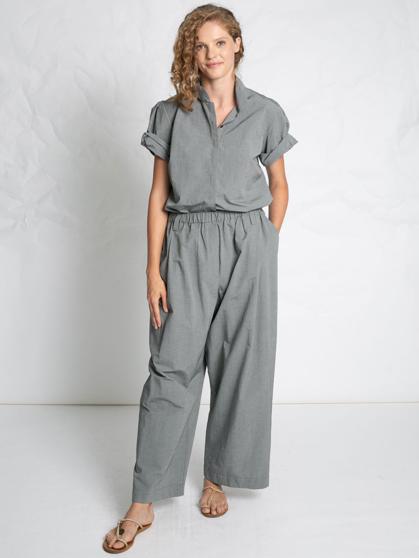 GREY PANTS WITH BLK PIPING GREY