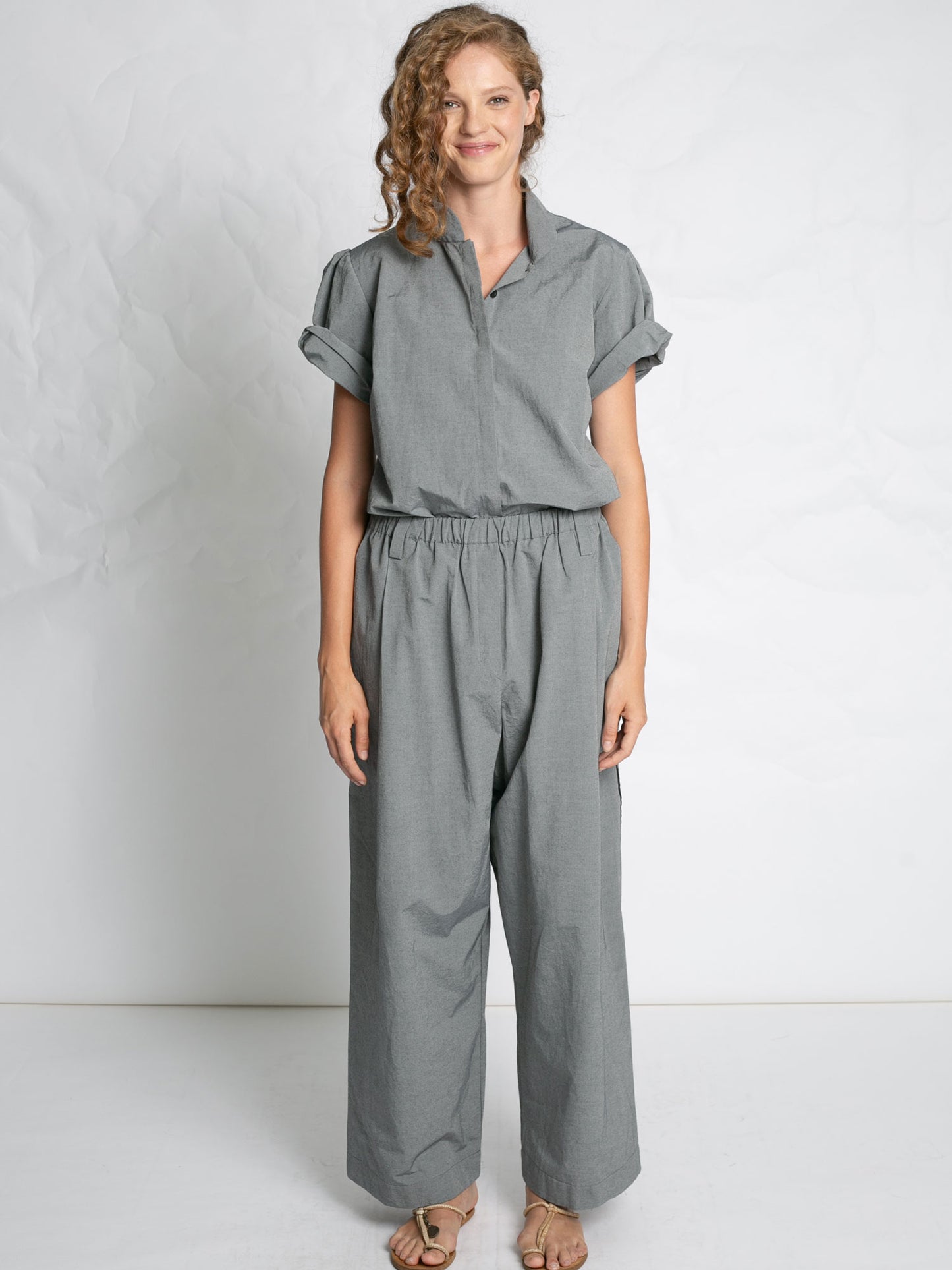 GREY PANTS WITH BLK PIPING GREY
