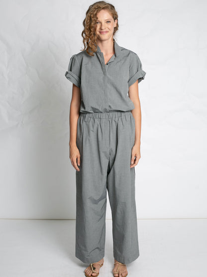 GREY PANTS WITH BLK PIPING GREY