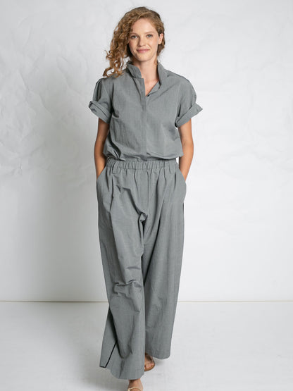 GREY PANTS WITH BLK PIPING GREY