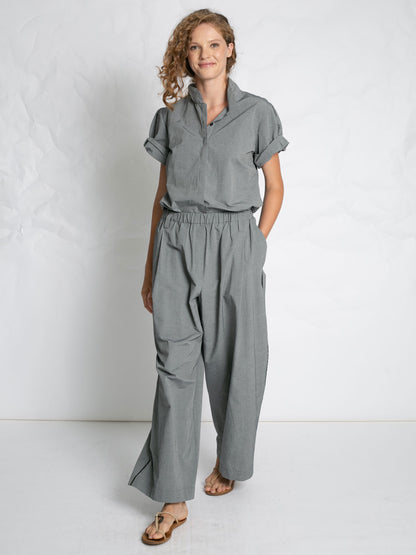 GREY PANTS WITH BLK PIPING GREY