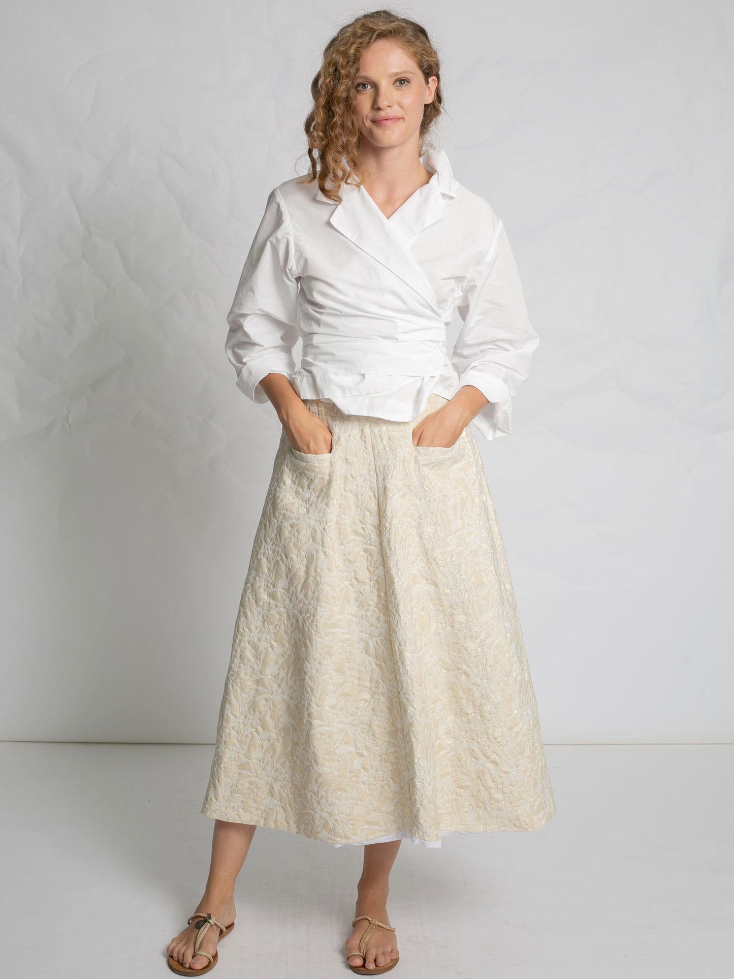 JUPE SKIRT GOLD JAQUARD GOLD