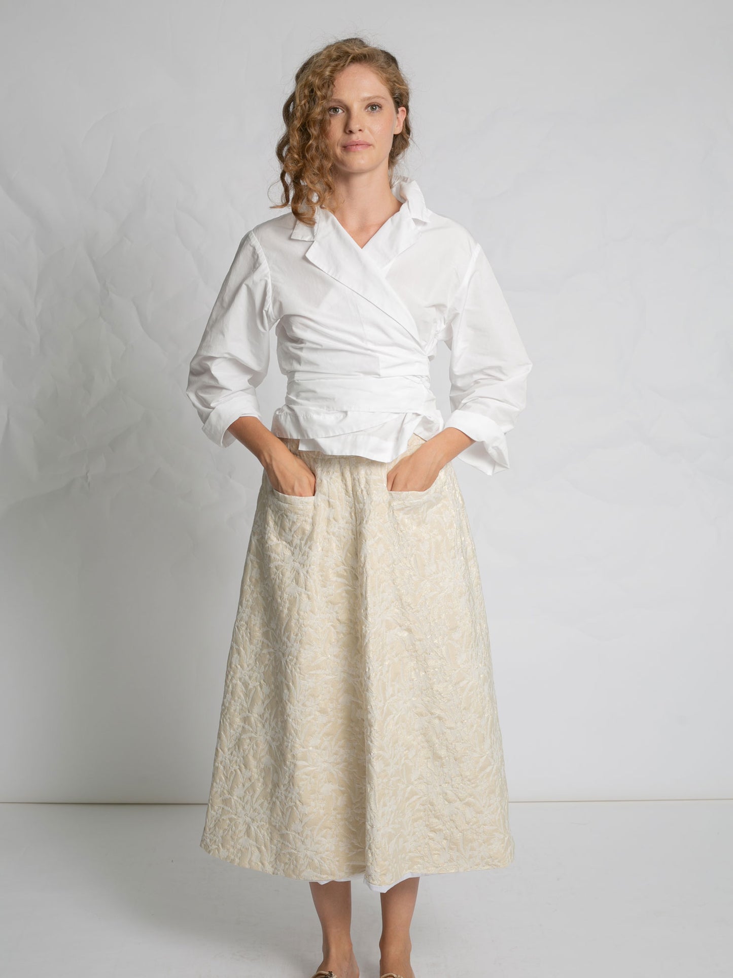 JUPE SKIRT GOLD JAQUARD GOLD
