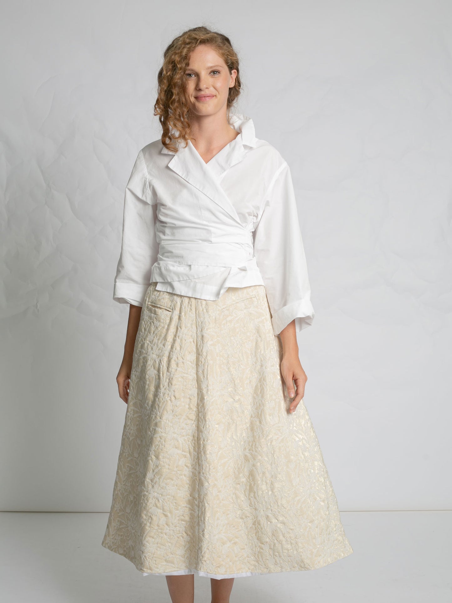 JUPE SKIRT GOLD JAQUARD GOLD