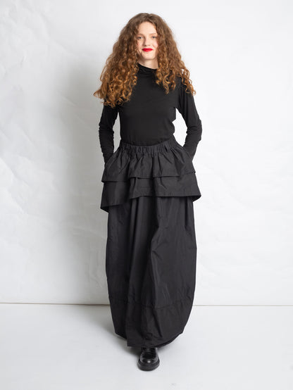 HIGH NECK JERSEY TOP BLACK