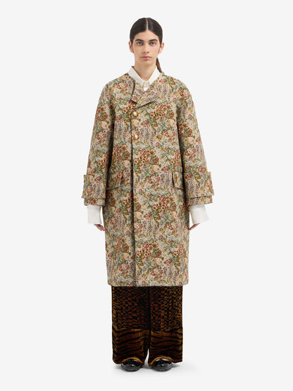 RIDOX DB JAQUARD COAT BROWN MULTI