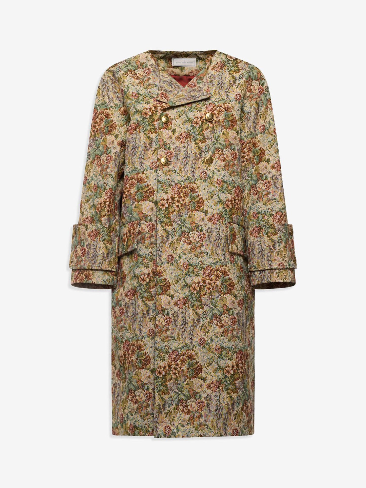 RIDOX DB JAQUARD COAT BROWN MULTI