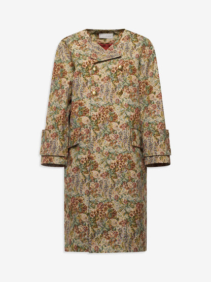 RIDOX DB JAQUARD COAT BROWN MULTI