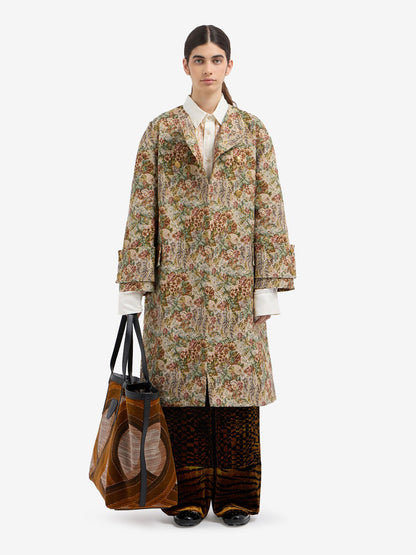 RIDOX DB JAQUARD COAT BROWN MULTI