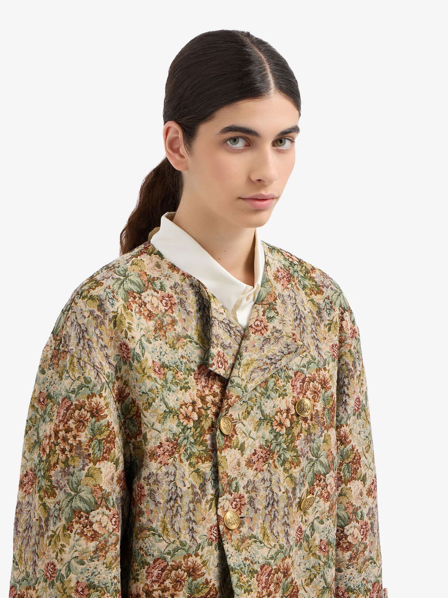 RIDOX DB JAQUARD COAT BROWN MULTI