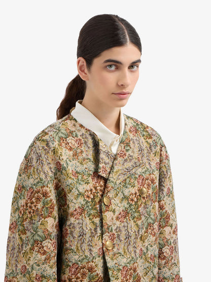 RIDOX DB JAQUARD COAT BROWN MULTI