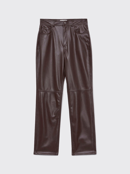 LOURA LEATHER TROUSERS CHOCOLATE