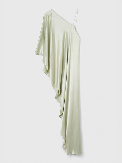 MELISSA ASYMMETRIC DRAPED TOP DUSTY GREEN