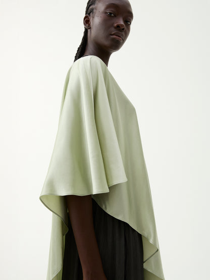 MELISSA ASYMMETRIC DRAPED TOP DUSTY GREEN