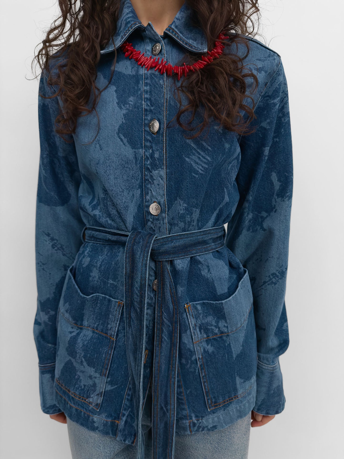 PICO DENIM JACKET FLOWER BLUE