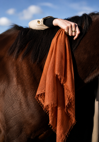 COTTON SCARF RUST