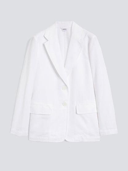 GIACCA WHITE COT/LIN JACKET WHITE