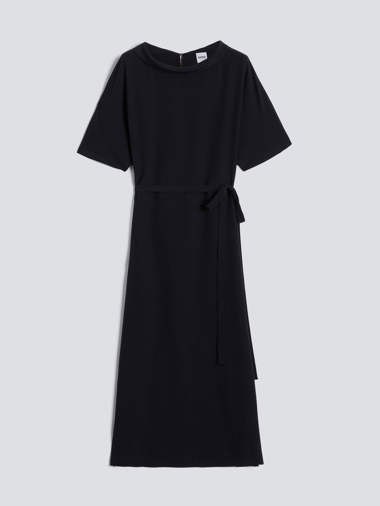 ABITO SILK DRESS BNECK NAVY