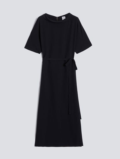 ABITO SILK DRESS BNECK NAVY