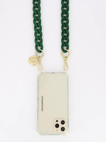 SARAH PHONE CHAIN MATTE FIR GREEN - 120CM