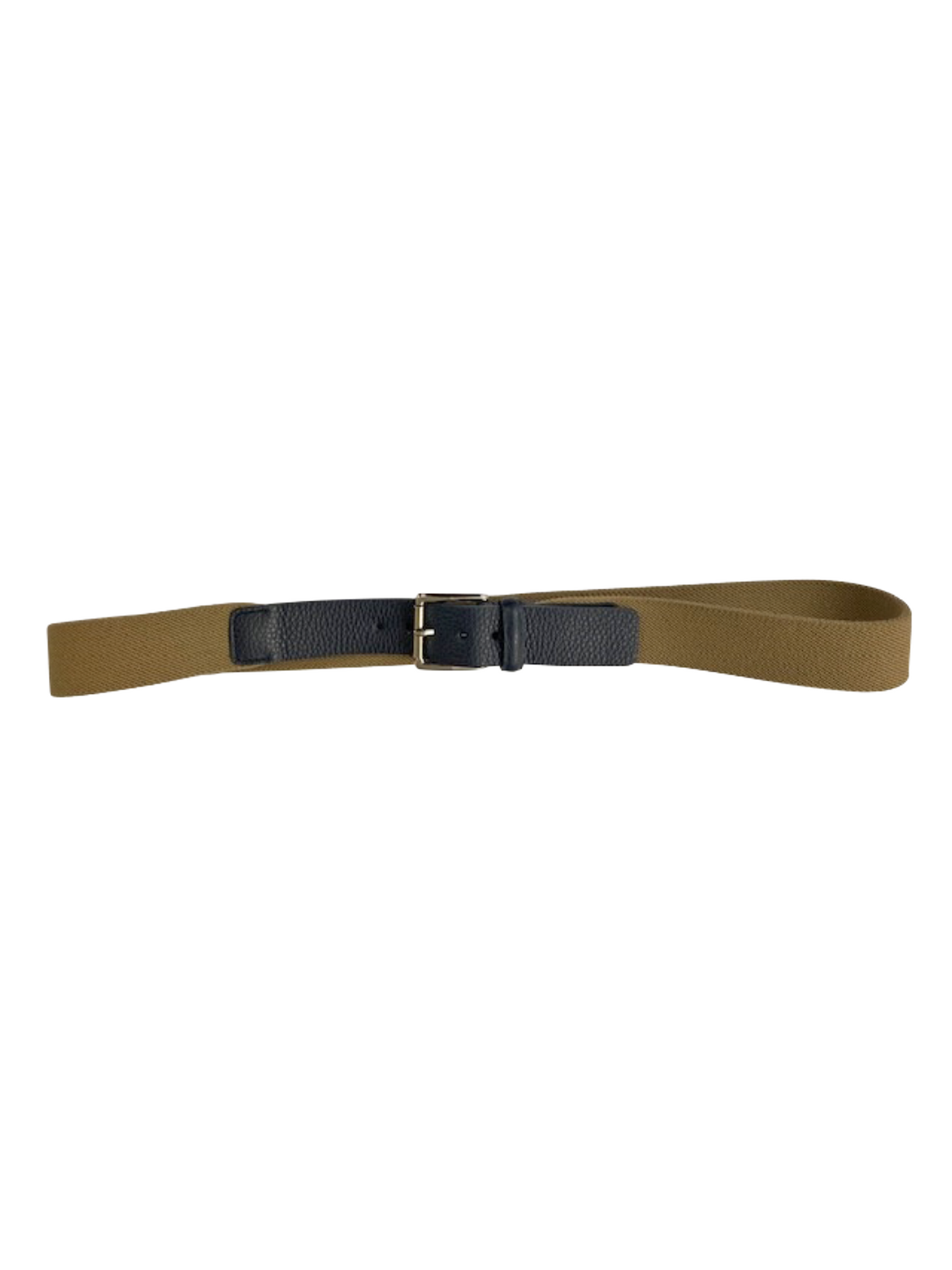 Brown belt with a black buckle on a white background