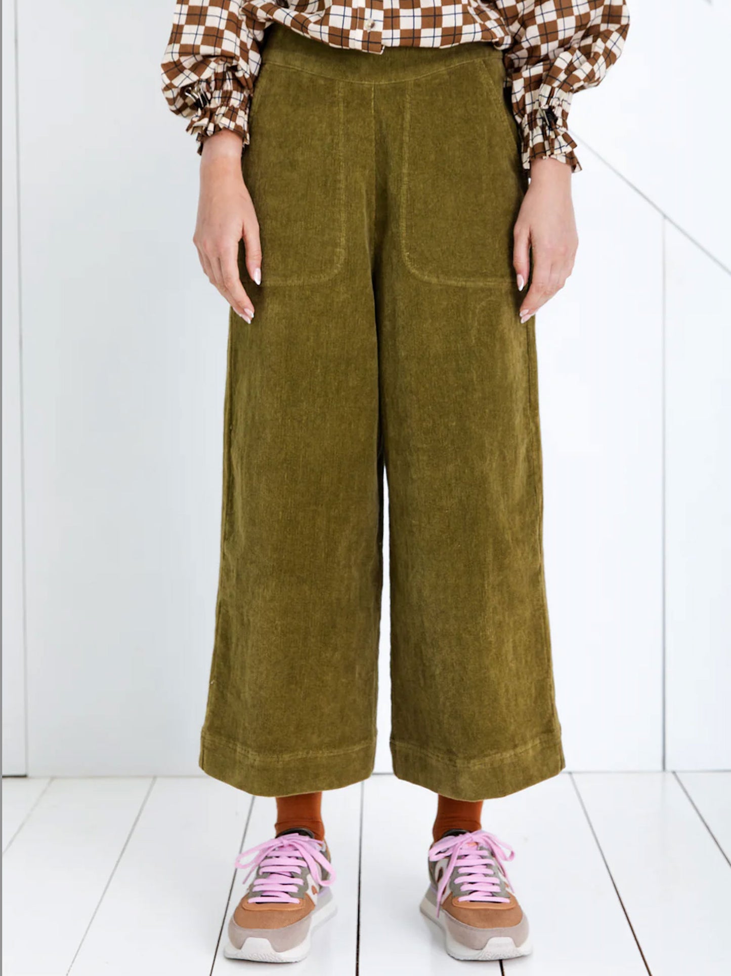 BIJOU CORD PANTS - OLIVE