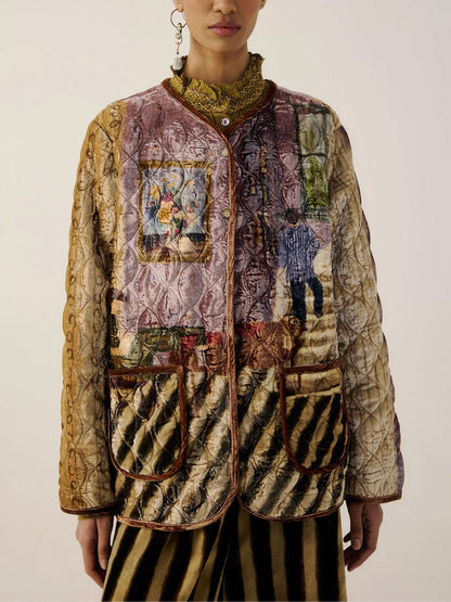 QUILTED JACKET- LIVING ROOM PRINT MULTI